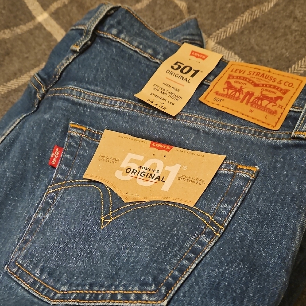 Levi's Women's 501 Straight Leg Blue Jeans